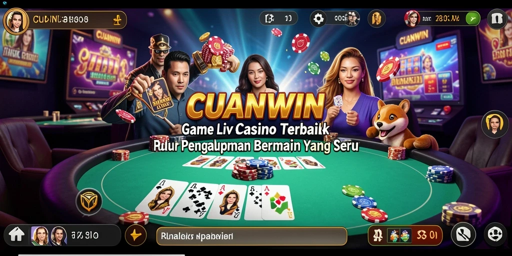 Tangkapan layar CUANWIN dengan dealer Live Casino yang profesional.