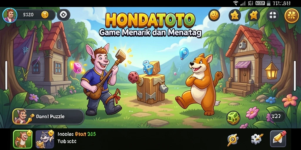 Screenshot utama HONDATOTO menunjukkan gameplay Puzzle yang menantang.