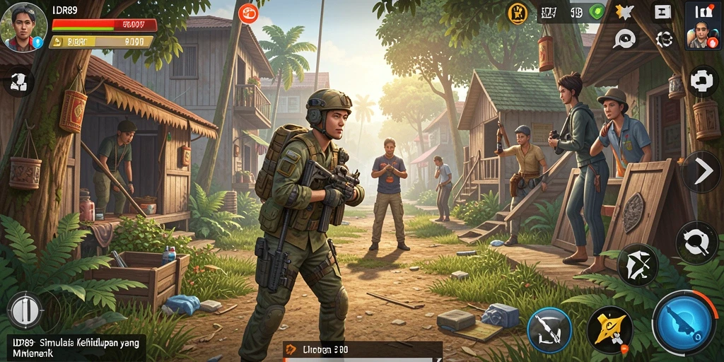 Tampilan gameplay yang memukau dari IDR89 dengan karakter dan lingkungan yang hidup.