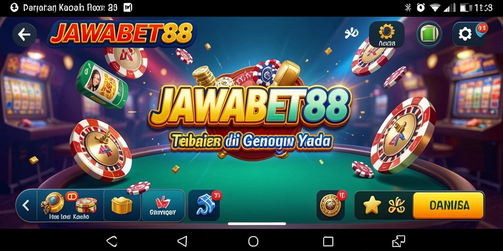 Tampilan gameplay utama JAWABET88 dengan suasana Kasino yang menegangkan.
