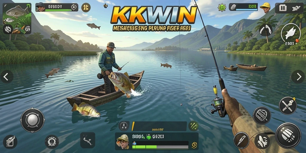 Screenshot gameplay KKWIN menampilkan pengalaman memancing yang seru.