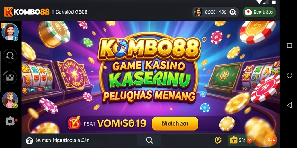 Tampilan menakjubkan KOMBO88 yang menghidupkan suasana kasino.