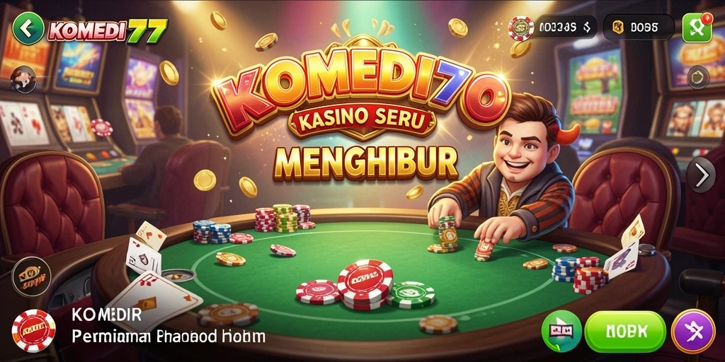 Tampilan gameplay menarik dari KOMEDI77 yang menampilkan suasana Kasino.
