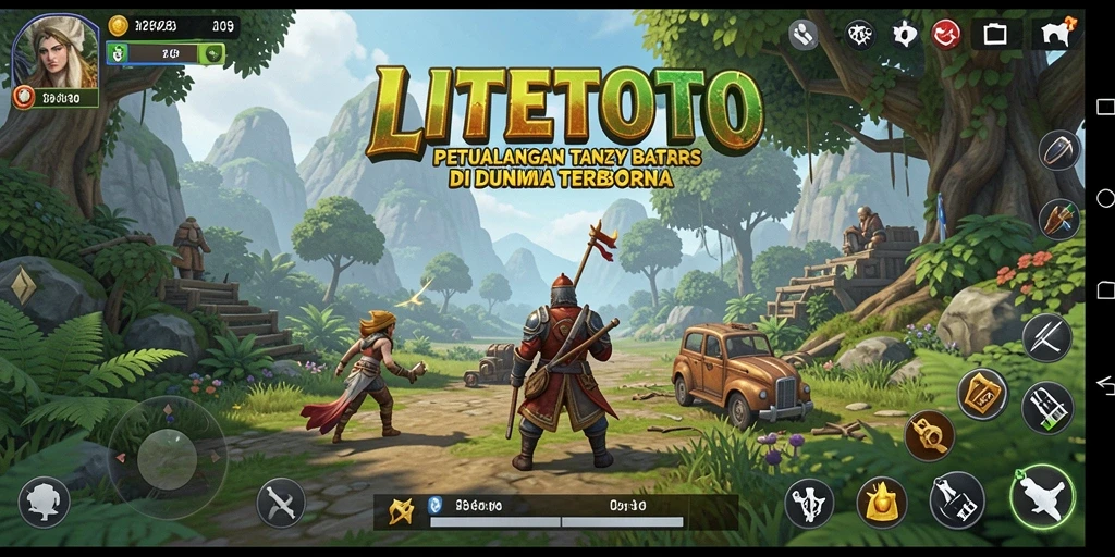 Tangkapan layar gameplay LITETOTO menampilkan petualangan seru di dunia terbuka.