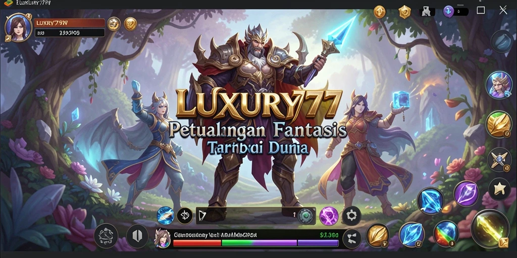 Screenshot gameplay LUXURY777 menampilkan aksi pertarungan seru di dunia MMORPG.