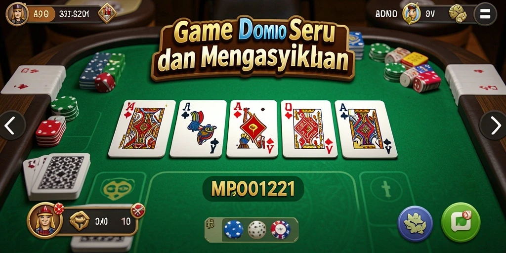 Tampilan grafis menarik dari gameplay Domino MPO1221.