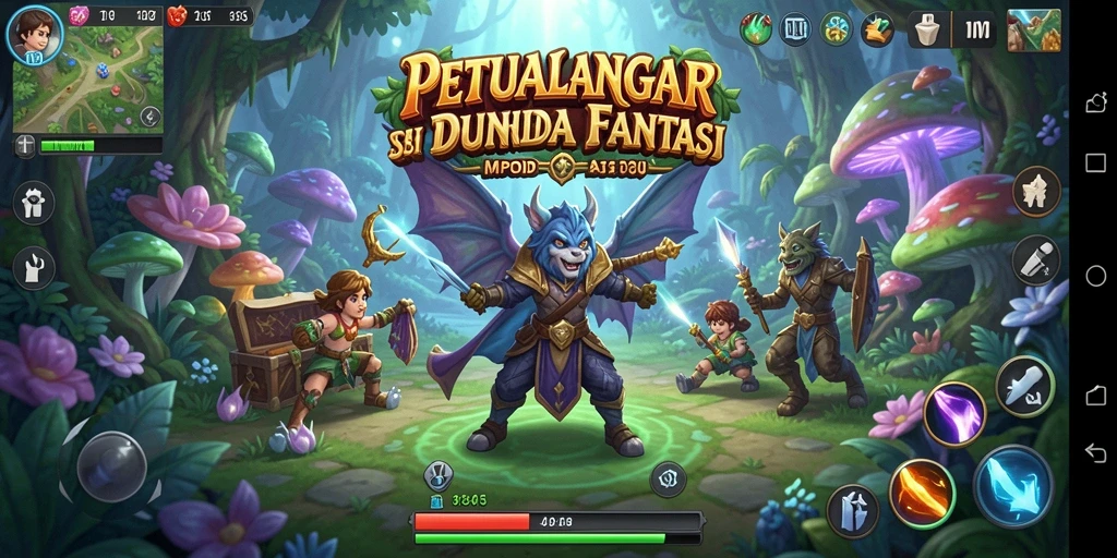 Tampilan game MPOID dengan pemandangan petualangan yang memukau.