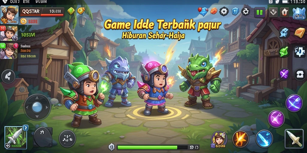 Tangkapan layar game menunjukkan karakter dan elemen gameplay Idle.