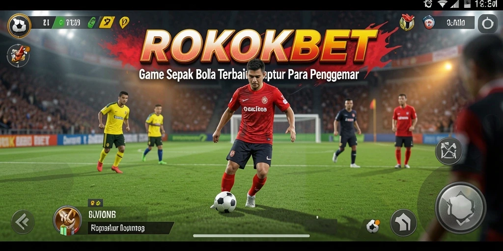 Tampilan menarik dari gameplay ROKOKBET dengan aksi sepak bola yang seru.