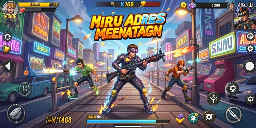 Tampilan seru dari gameplay X168 di arcade.