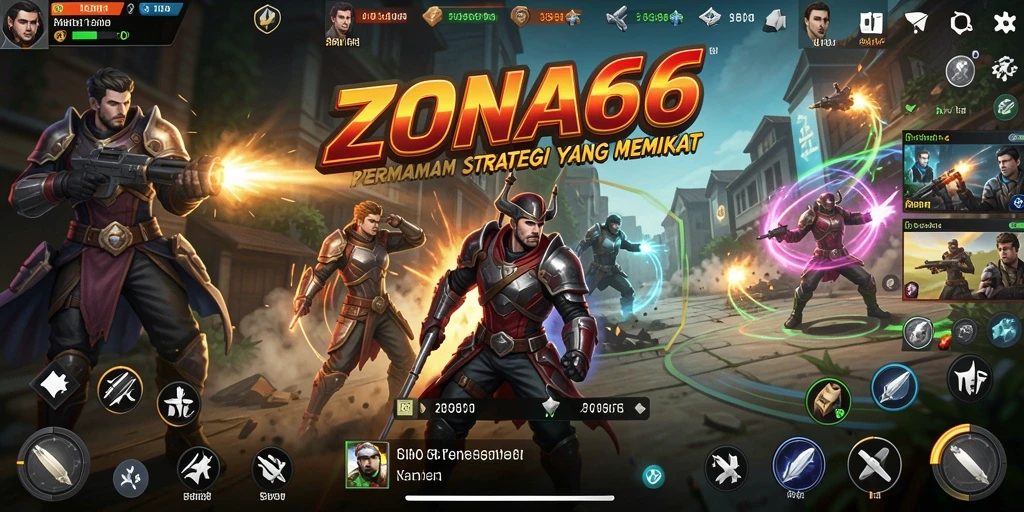 Tampilan menarik dari gameplay strategi ZONA66 yang seru.
